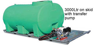 3000 ltr poly water tank on skid