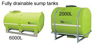 fully drainable sump tanks